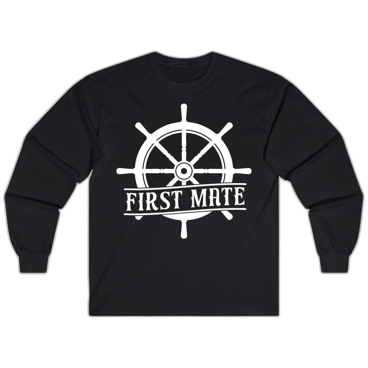 First Mate Ship's Wheel Long Sleeve in Black
