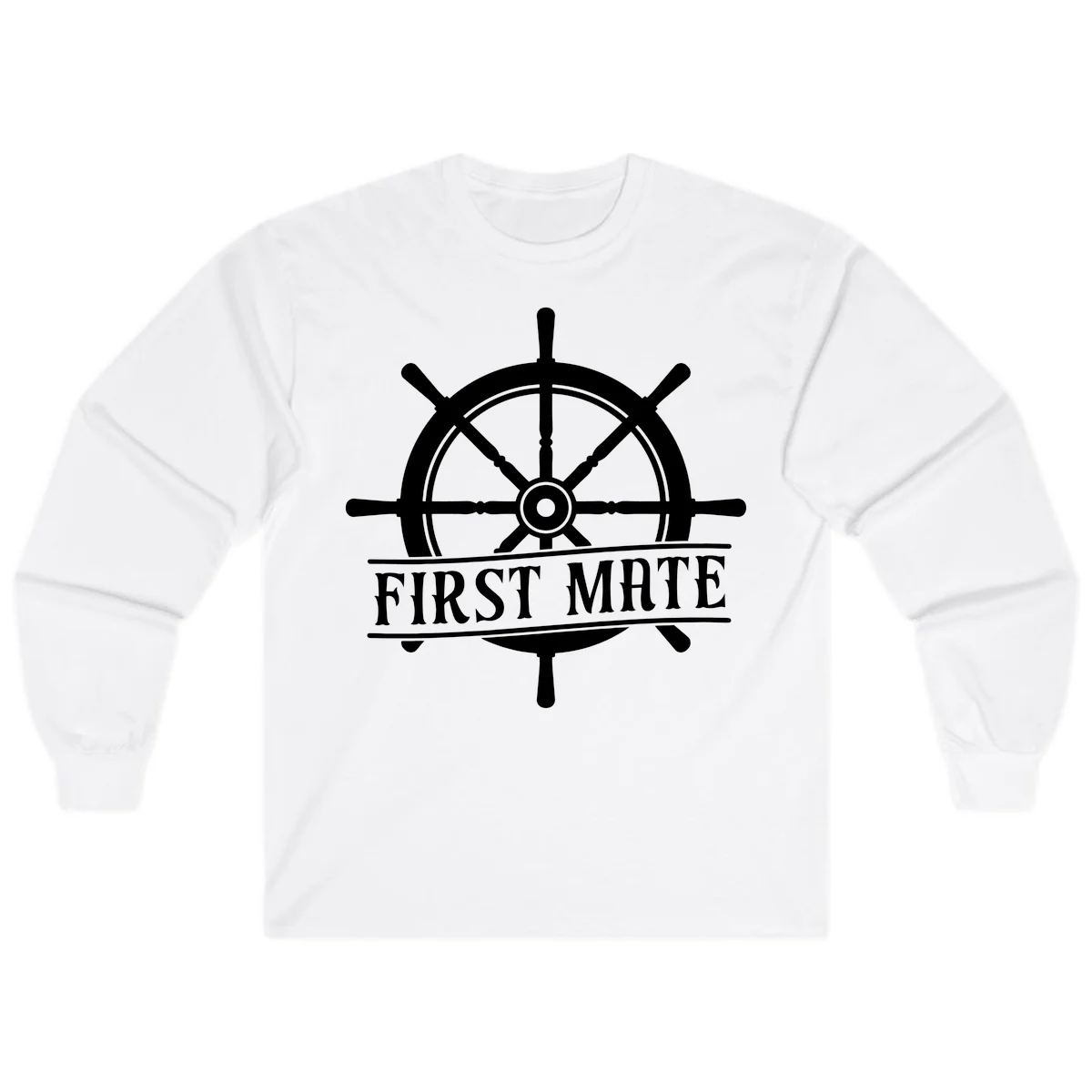 First Mate Ship's Wheel Long Sleeve in White
