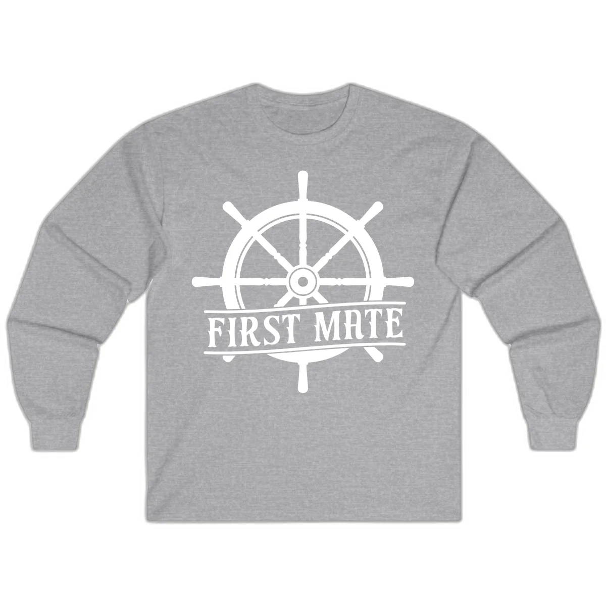First Mate Ship's Wheel Long Sleeve in Sport Grey