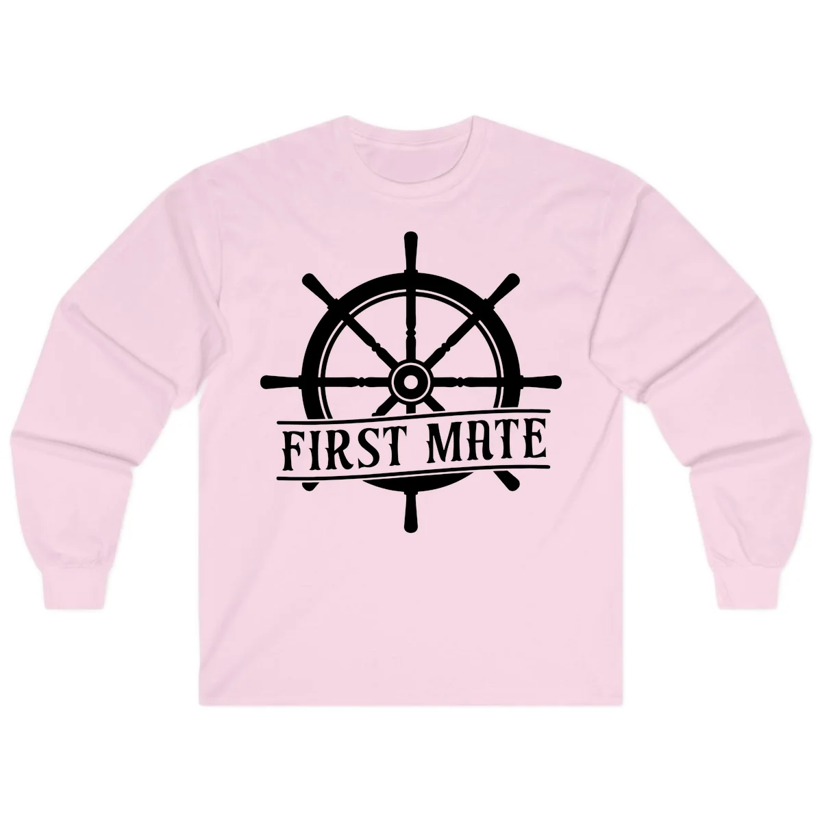 First Mate Ship's Wheel Long Sleeve in Light Pink
