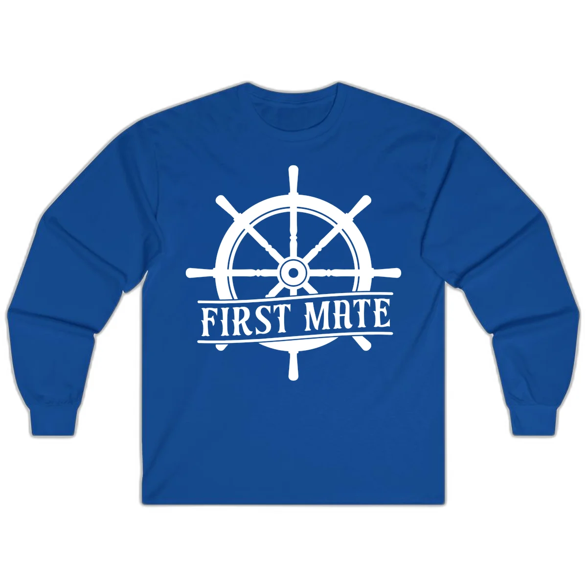First Mate Ship's Wheel Long Sleeve in Royal