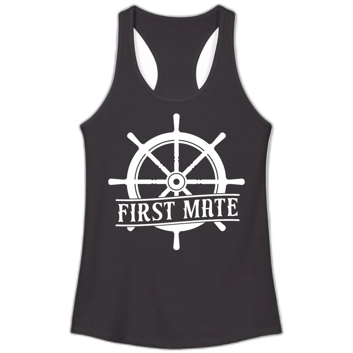 First Mate Ship's Wheel Ladies Tank in Black