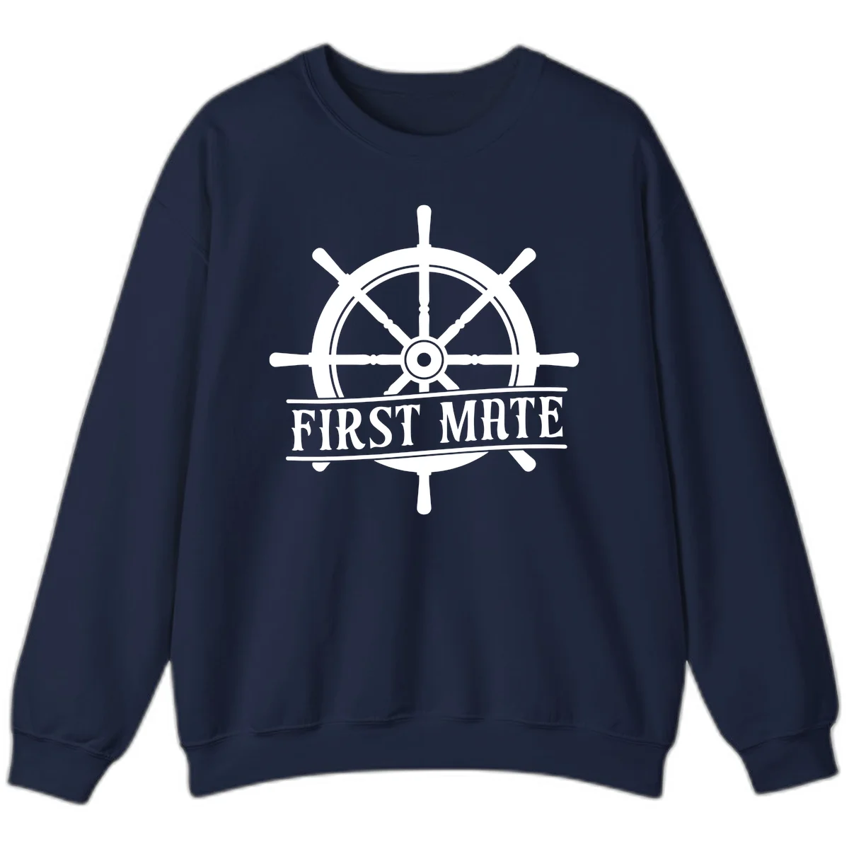 First Mate Ship's Wheel Sweatshirt in Navy
