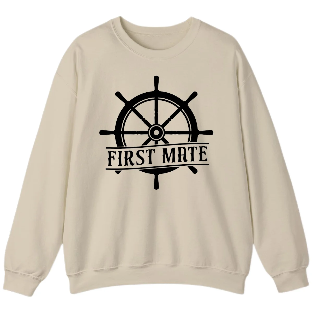 First Mate Ship's Wheel Sweatshirt in Sand
