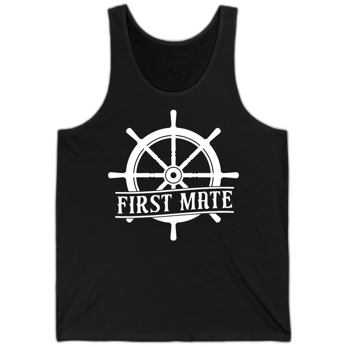 First Mate Ship's Wheel Tank in Black