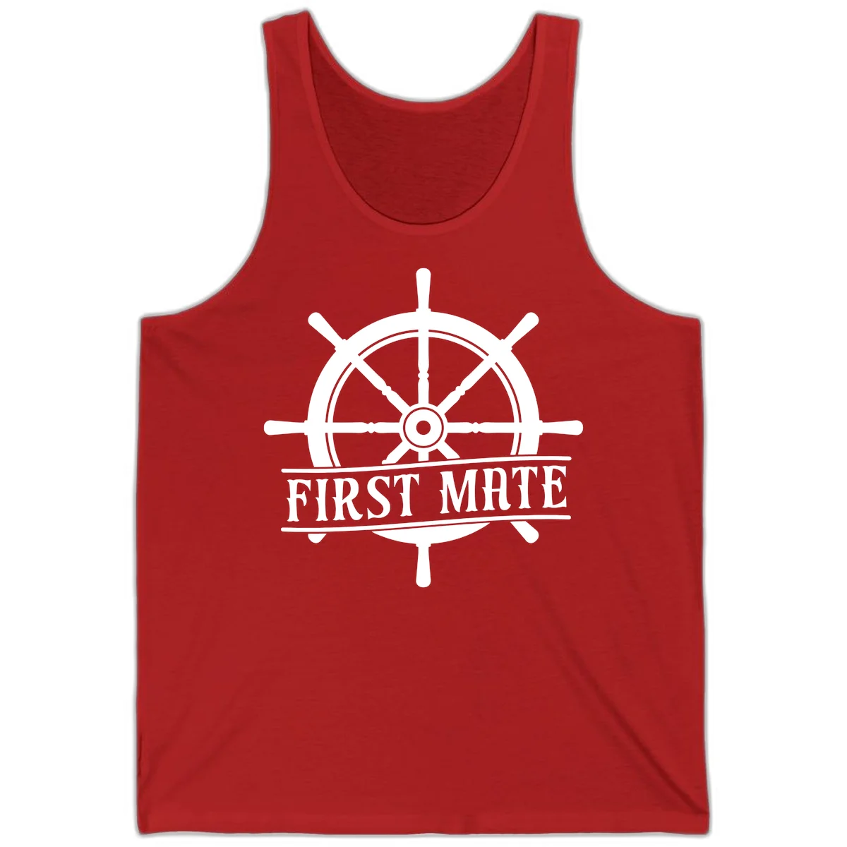 First Mate Ship's Wheel Tank in Red
