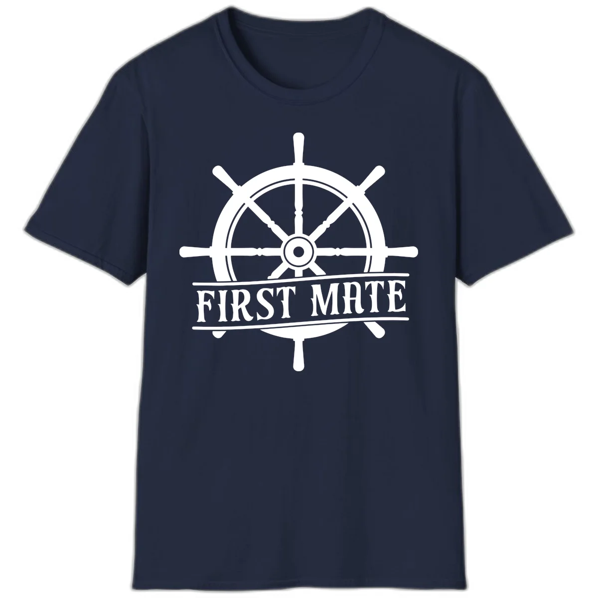 First Mate Ship's Wheel T-Shirt in Navy