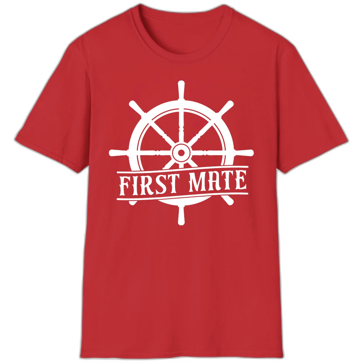 First Mate Ship's Wheel T-Shirt in Red