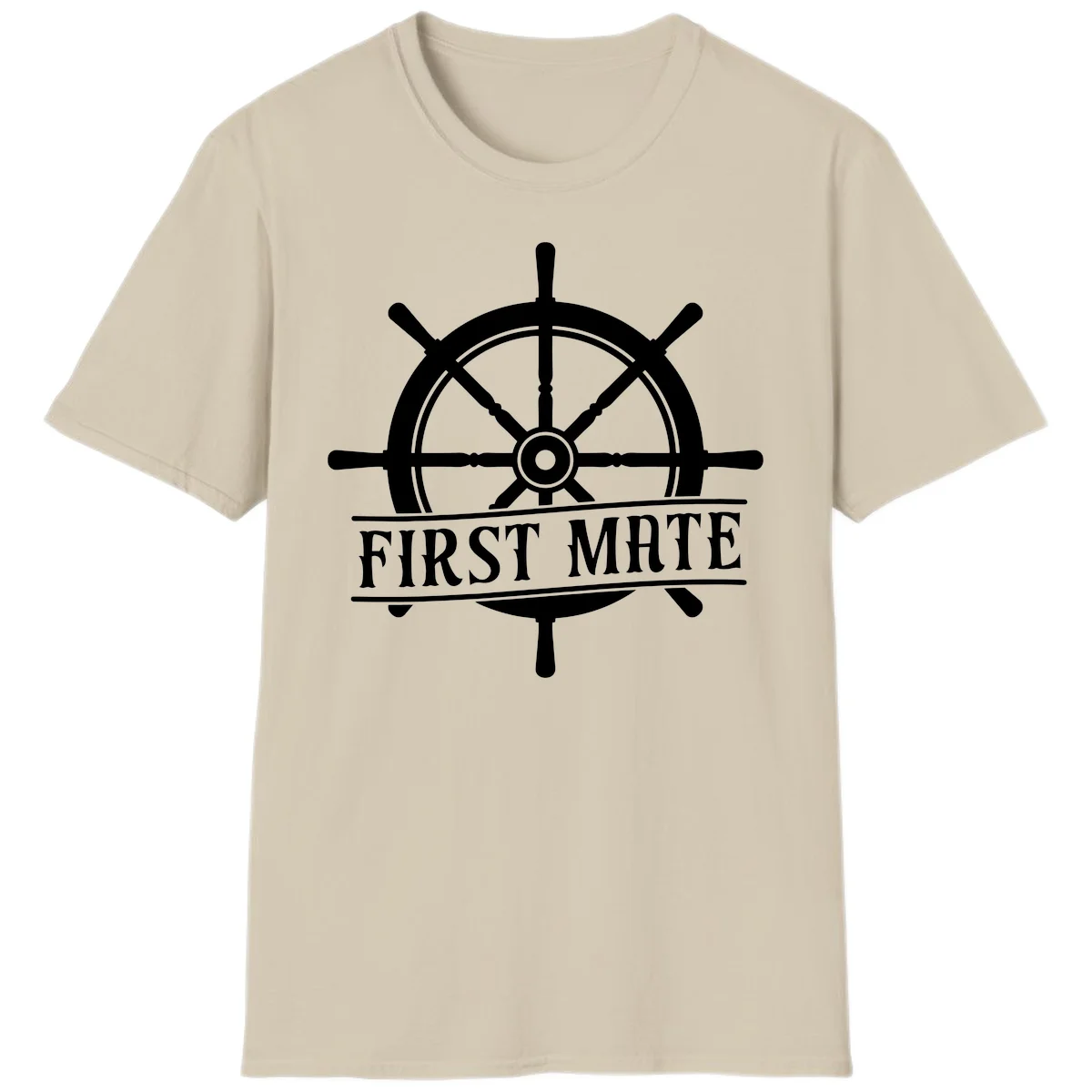First Mate Ship's Wheel T-Shirt in Sand