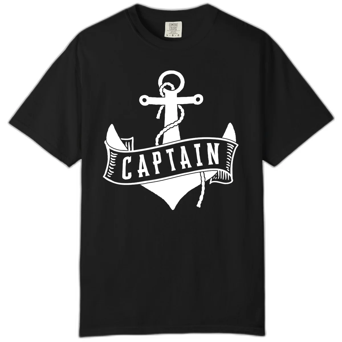 Captain Anchor Nautical Badge Comfort Color in Black