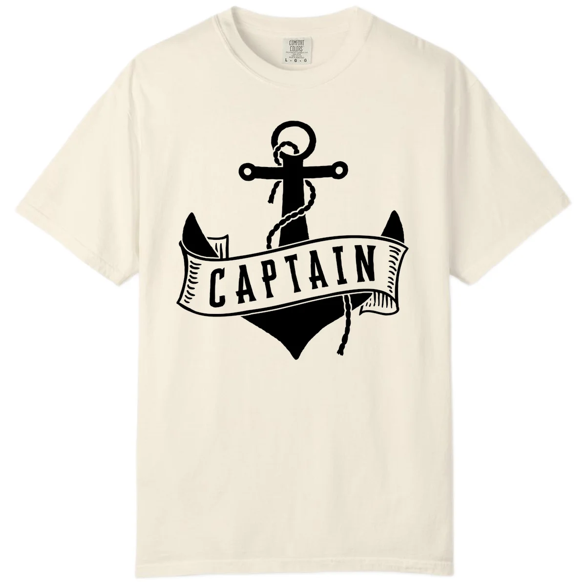 Captain Anchor Nautical Badge Comfort Color in Ivory