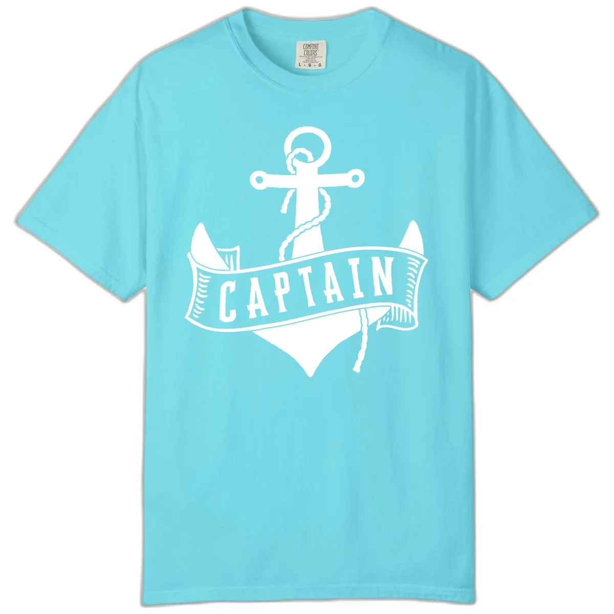 Captain Anchor Nautical Badge Comfort Color in Lagoon Blue