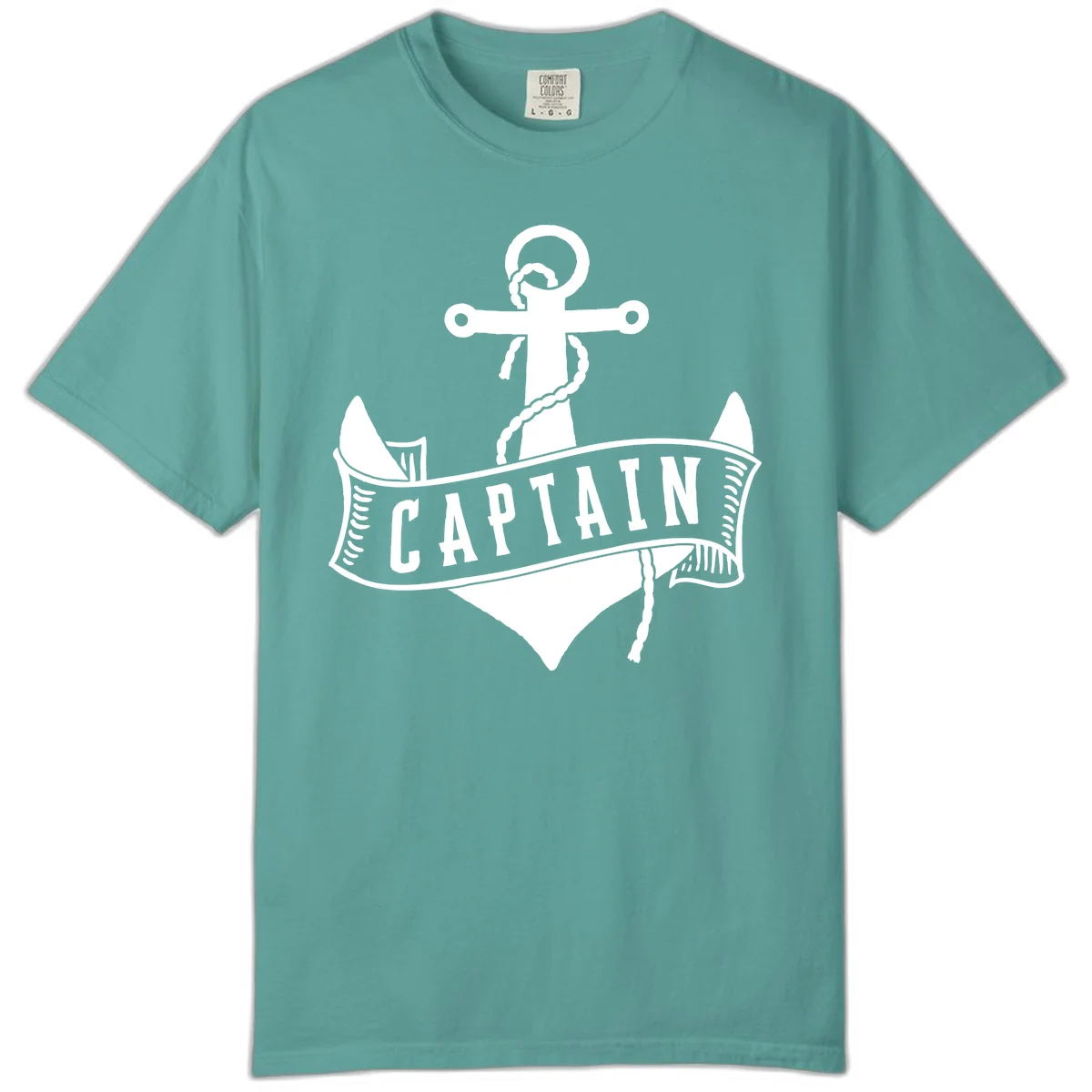Captain Anchor Nautical Badge Comfort Color in Seafoam