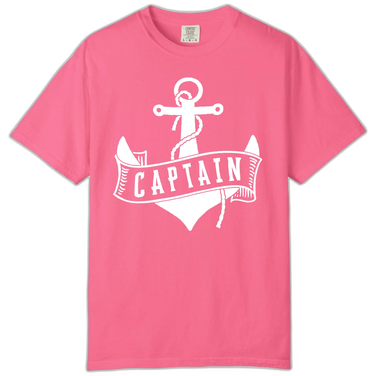 Captain Anchor Nautical Badge Comfort Color in Crunchberry