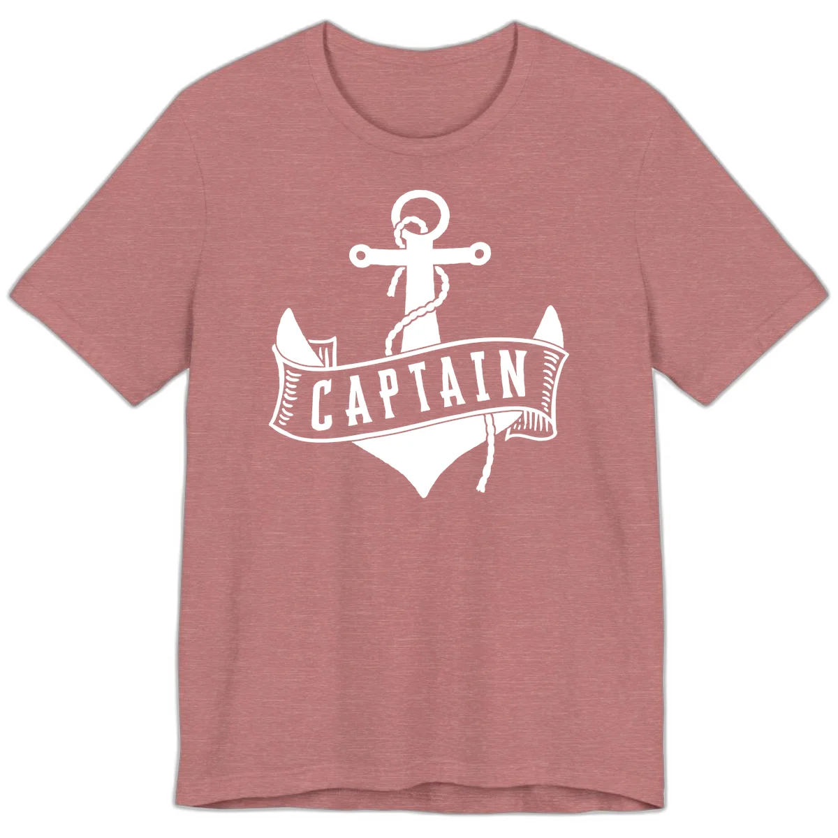 Captain Anchor Nautical Badge Premium T-Shirt in Heather Mauve
