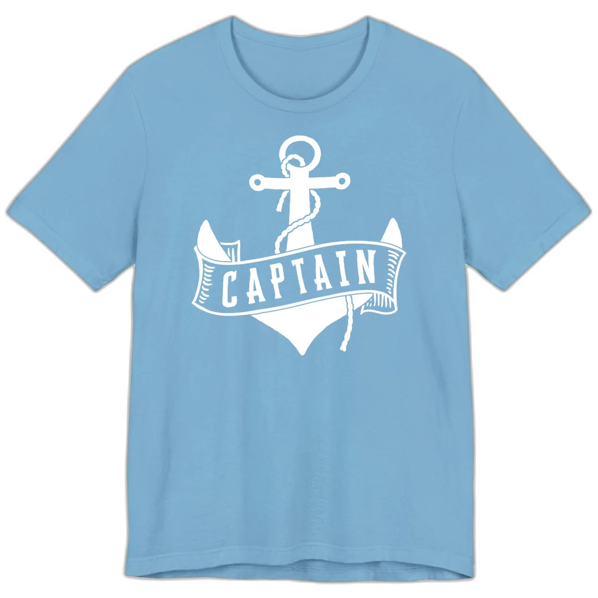 Captain Anchor Nautical Badge Premium T-Shirt in Ocean Blue