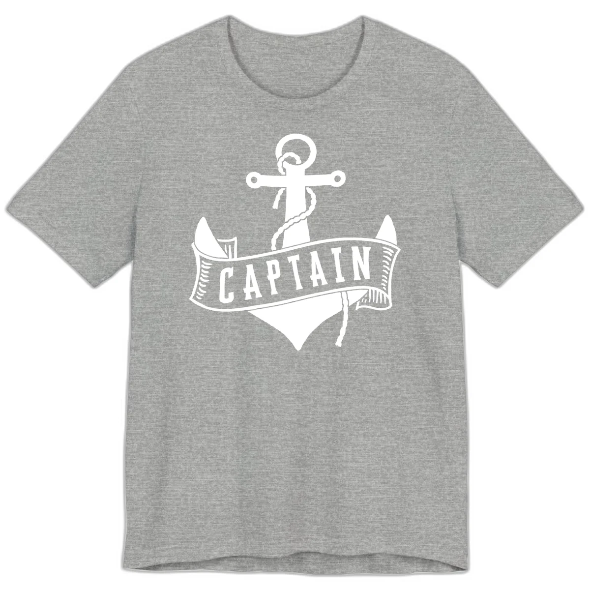 Captain Anchor Nautical Badge Premium T-Shirt in Athletic Heather