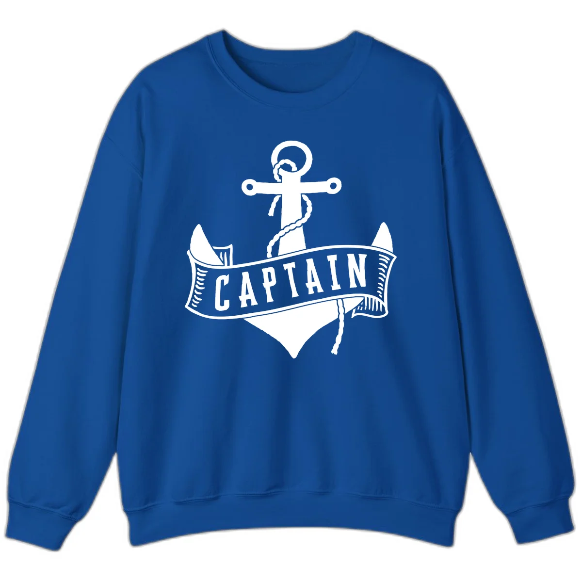 Captain Anchor Nautical Badge Sweatshirt in Royal