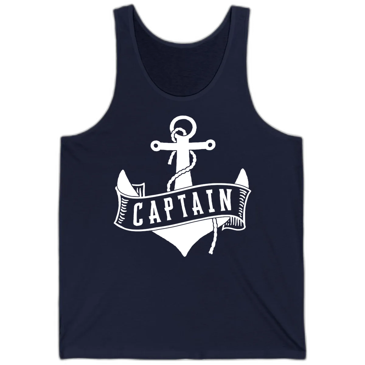 Captain Anchor Nautical Badge Tank in Navy