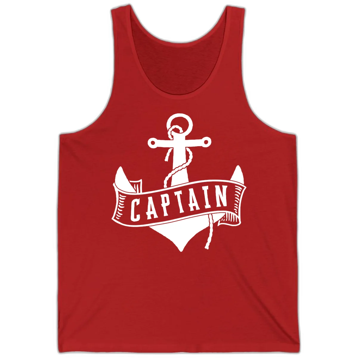 Captain Anchor Nautical Badge Tank in Red