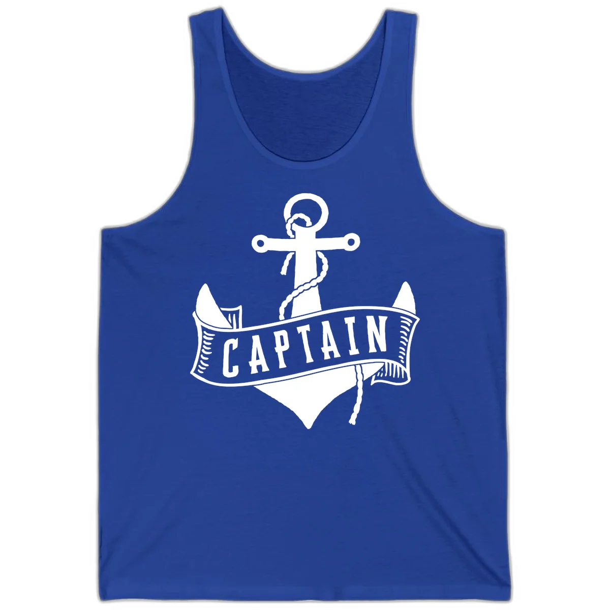 Captain Anchor Nautical Badge Tank in True Royal