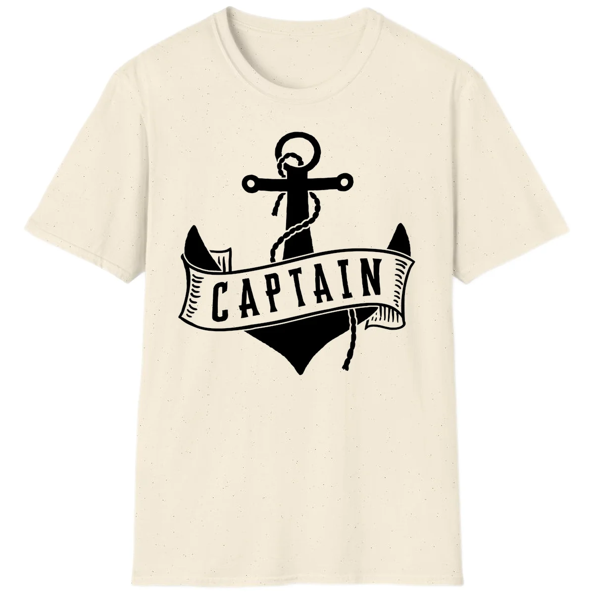 Captain Anchor Nautical Badge T-Shirt in Natural