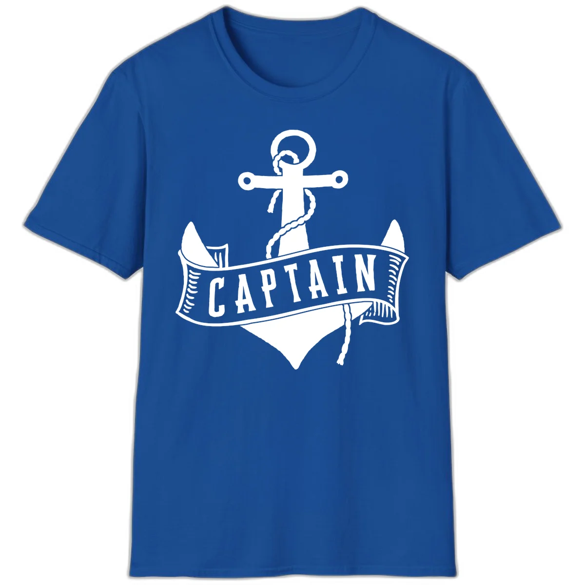 Captain Anchor Nautical Badge T-Shirt in Royal