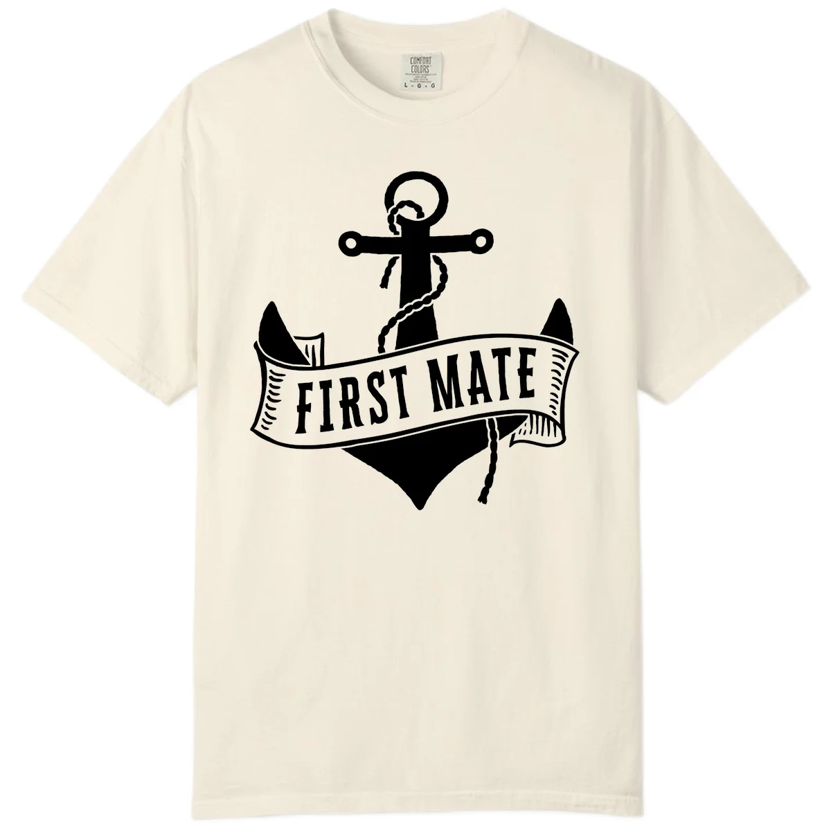 First Mate Anchor Nautical Comfort Color Tee in Ivory