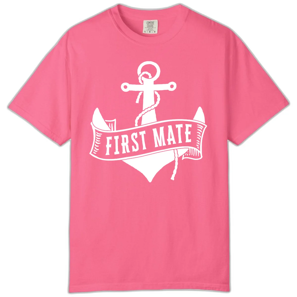 First Mate Anchor Nautical Comfort Color Tee in Crunchberry