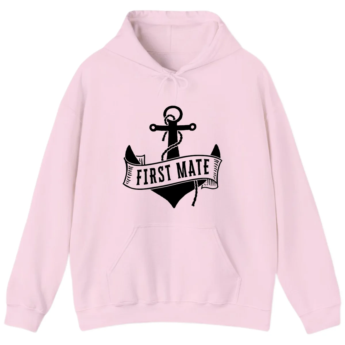 First Mate Anchor Nautical Hoodie in Light Pink