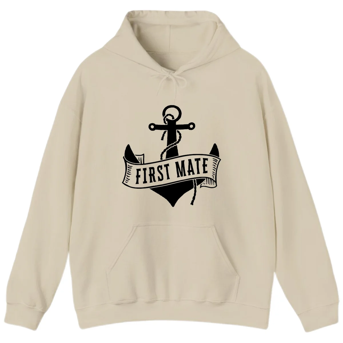 First Mate Anchor Nautical Hoodie in Sand