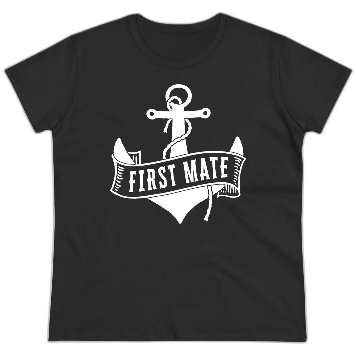 First Mate Anchor Nautical Ladies Tee in Black