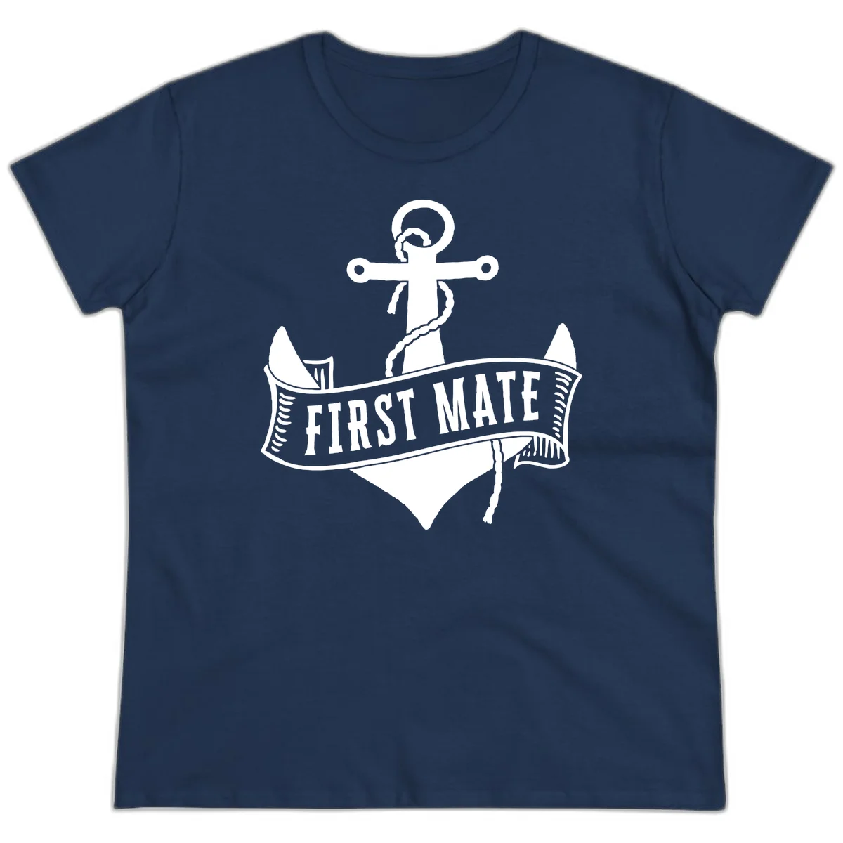 First Mate Anchor Nautical Ladies Tee in Navy