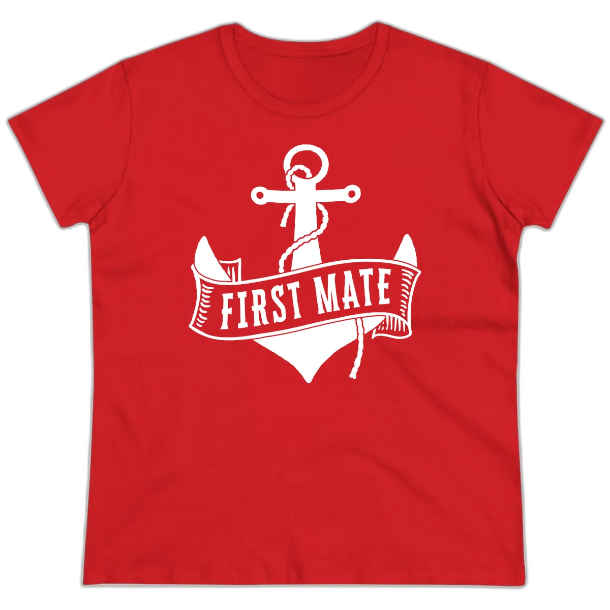 First Mate Anchor Nautical Ladies Tee in Red