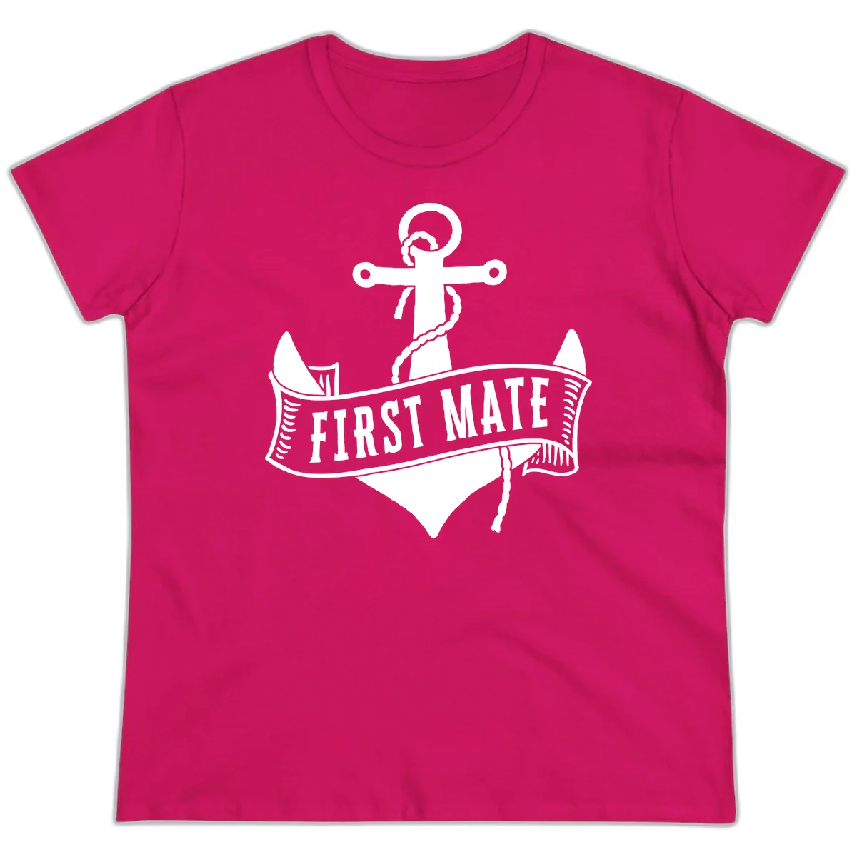 First Mate Anchor Nautical Ladies Tee in Heliconia