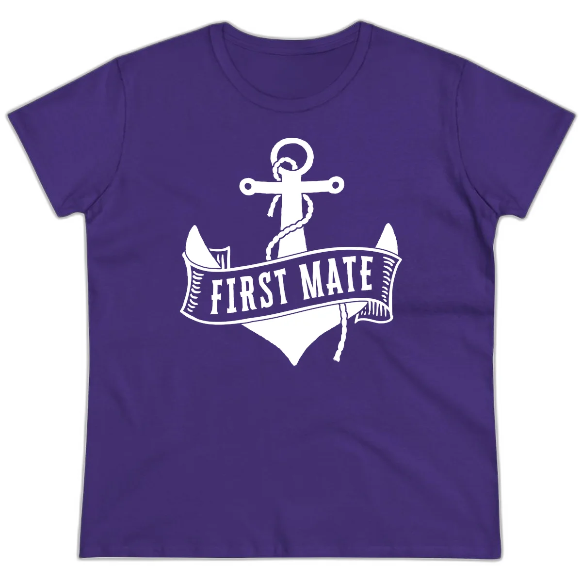 First Mate Anchor Nautical Ladies Tee in Purple