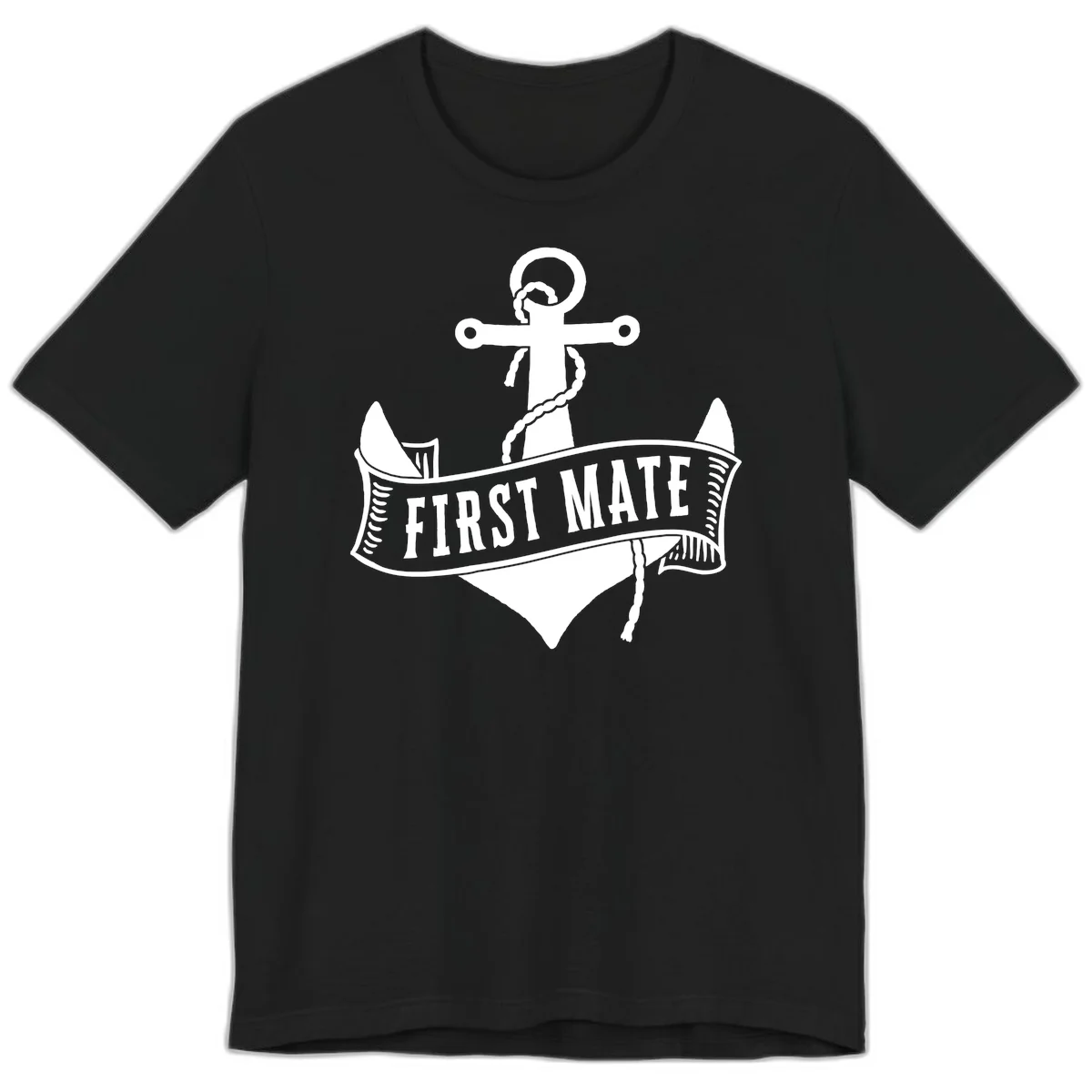 First Mate Anchor Nautical Premium T-Shirt in Black