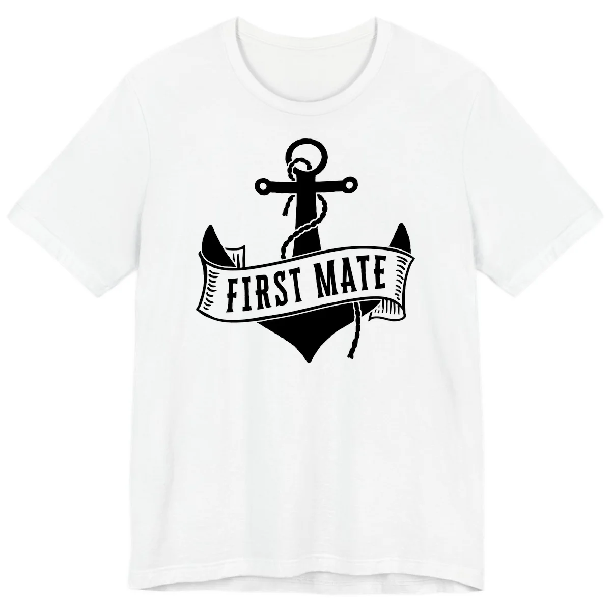 First Mate Anchor Nautical Premium T-Shirt in White