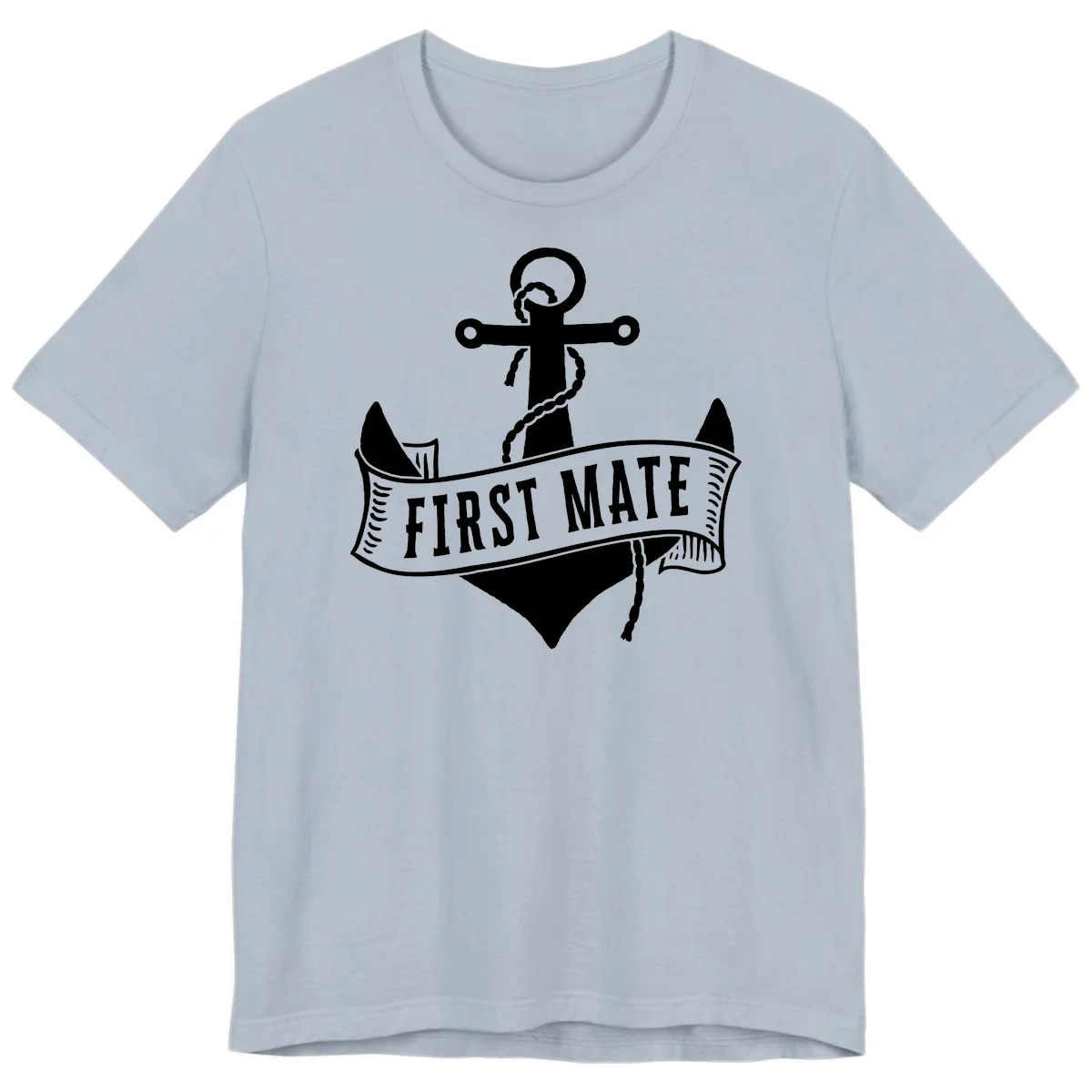 First Mate Anchor Nautical Premium T-Shirt in Light Blue