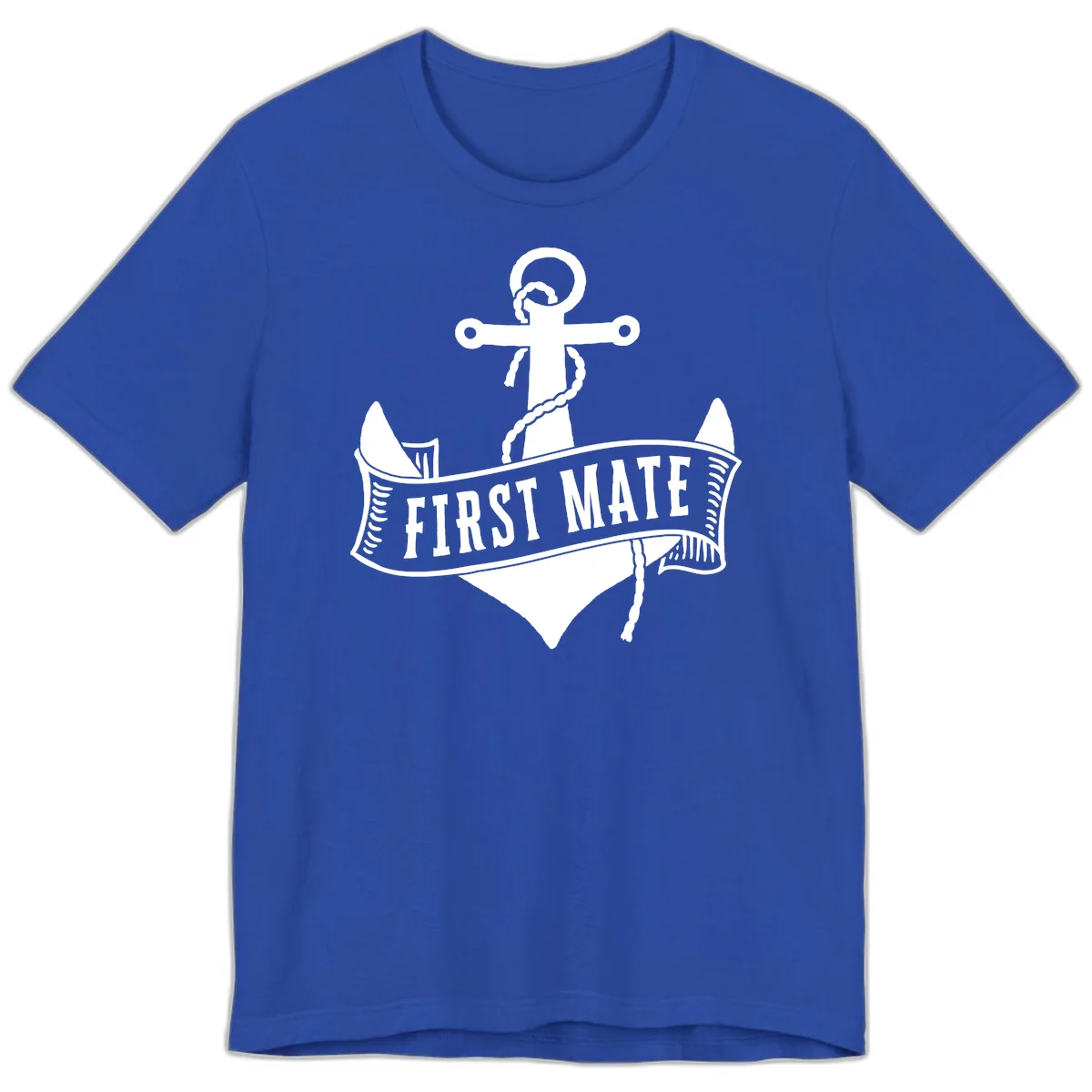 First Mate Anchor Nautical Premium T-Shirt in True Royal