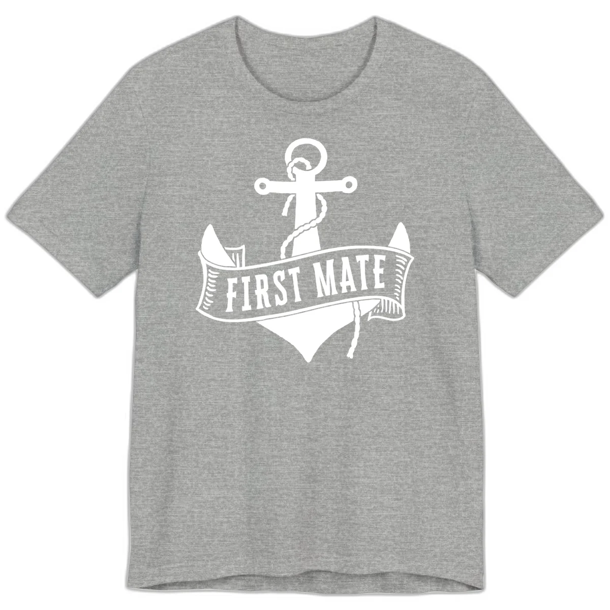 First Mate Anchor Nautical Premium T-Shirt in Athletic Heather