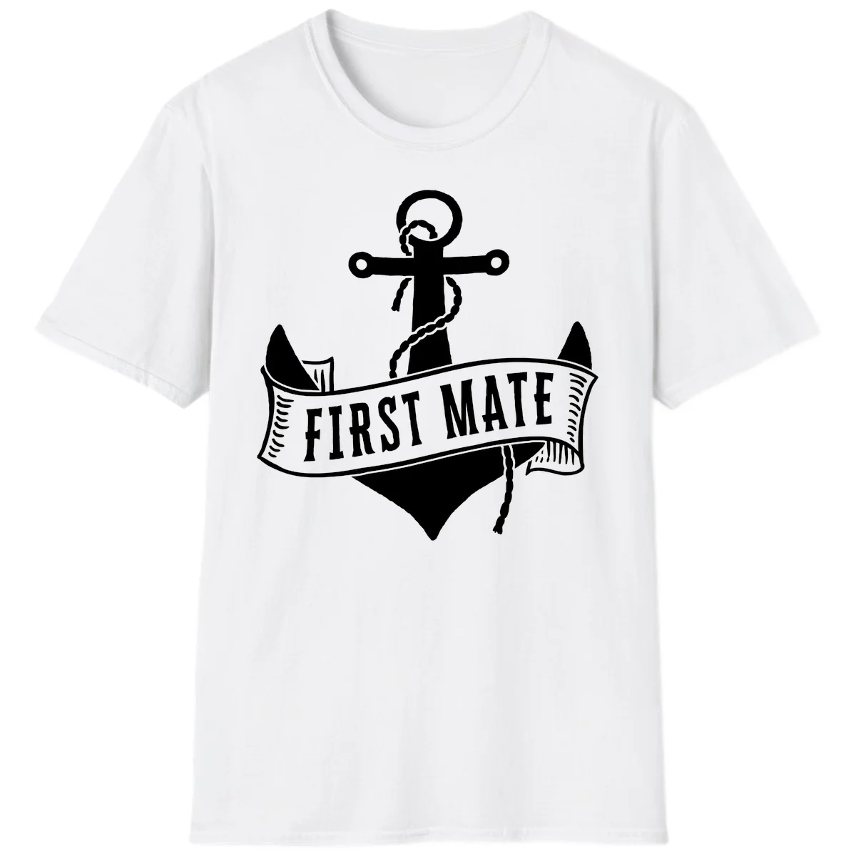 First Mate Anchor Nautical T-Shirt in White