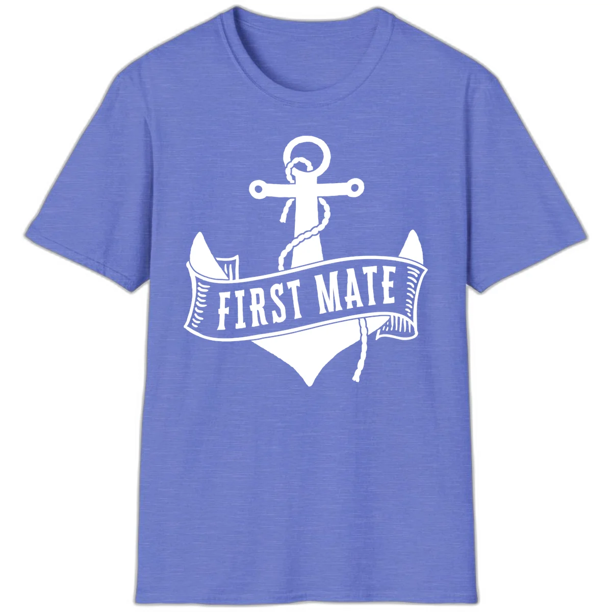 First Mate Anchor Nautical T-Shirt in Heather Royal