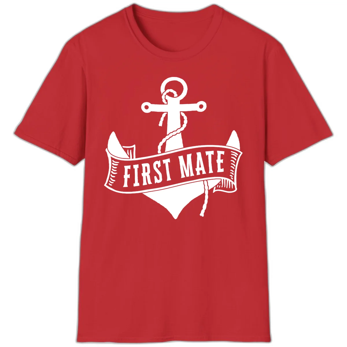 First Mate Anchor Nautical T-Shirt in Red