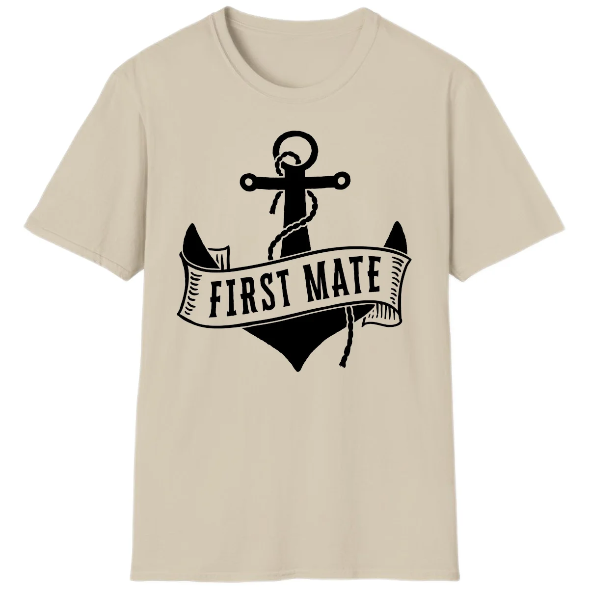 First Mate Anchor Nautical T-Shirt in Sand