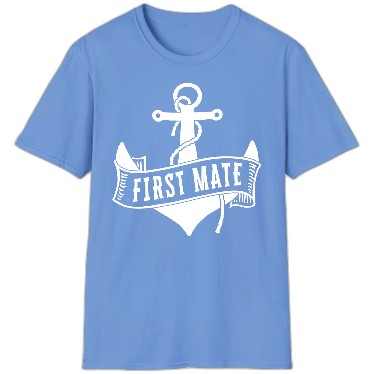 First Mate Anchor Nautical T-Shirt in Carolina Blue