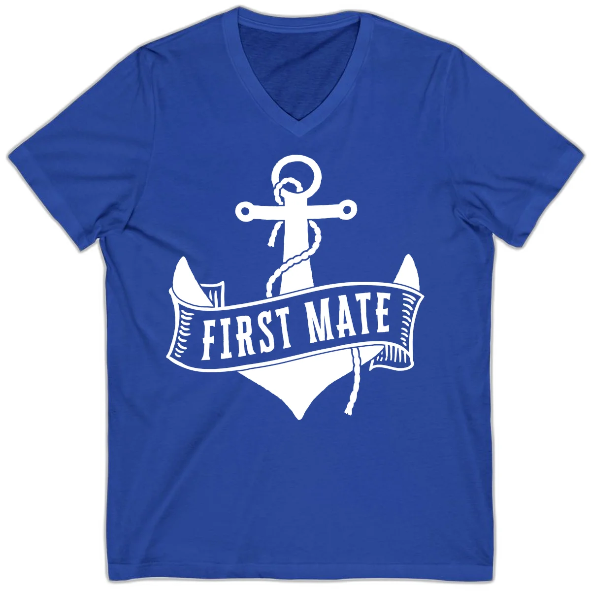 First Mate Anchor Nautical V-Neck in True Royal