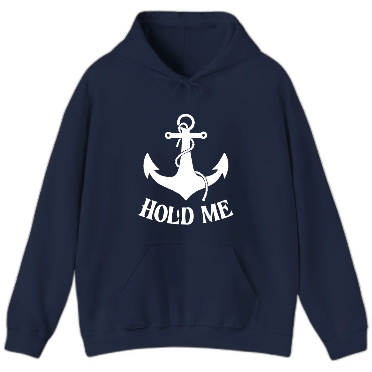 Anchor Hold Me Nautical Design Hoodie in Navy