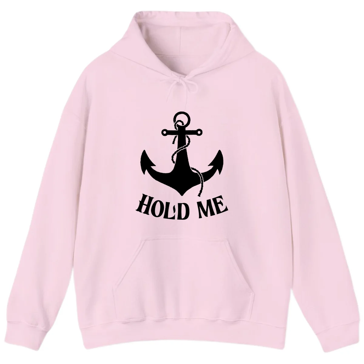 Anchor Hold Me Nautical Design Hoodie in Light Pink