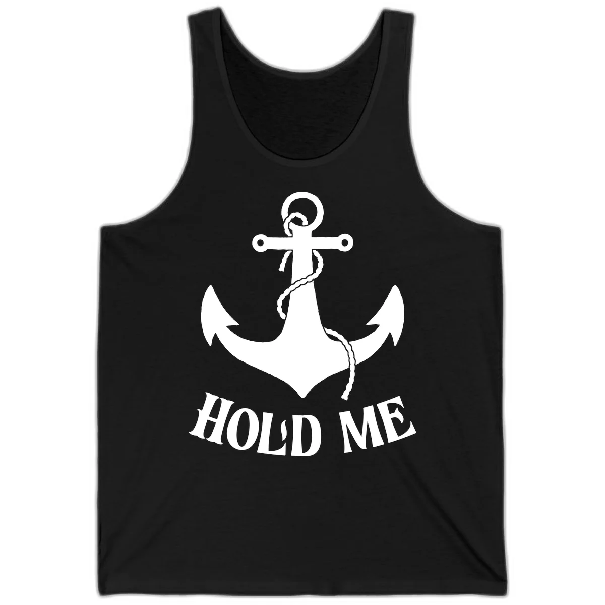 Anchor Hold Me Nautical Design Tank in Black